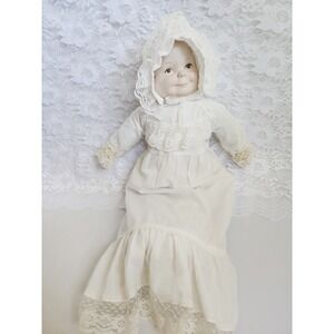 VINTAGE  3-FACED ROTATING HEAD PORCELAIN  1900S DOLL ORIGINAL DRESS RARE EDITION